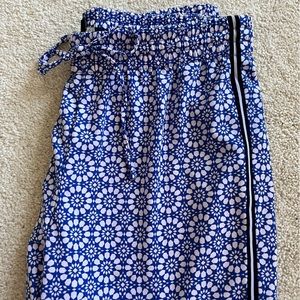 NWOT Women’s Talbots Wide Leg Blue Mosaic Print Pants